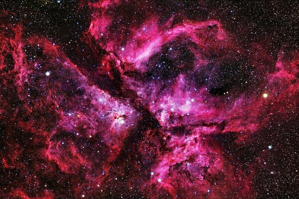 A nebulosa rosa e o espaço