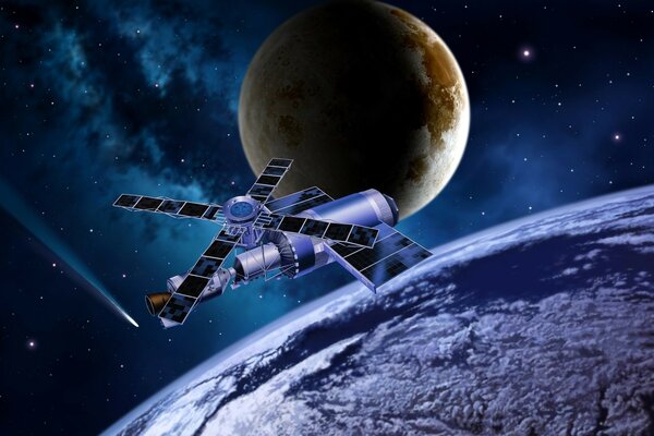 Космические корабли исследуют территорию луны