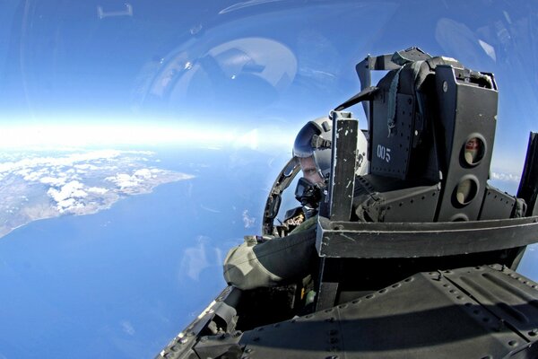 Viagem espacial e vista da Terra