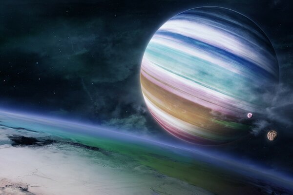 An incredible planet in different colors