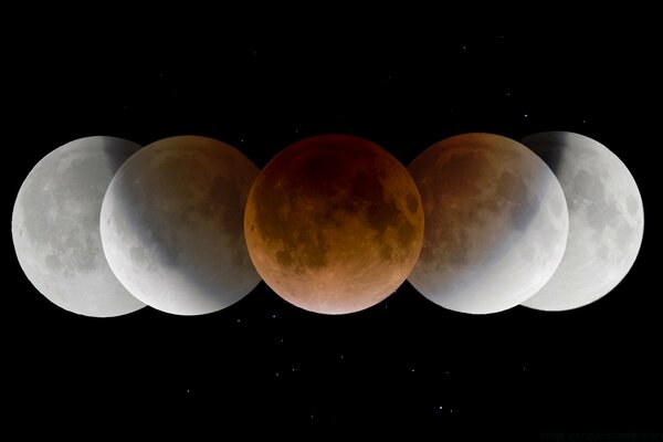 Visual representation of the phases of the moon