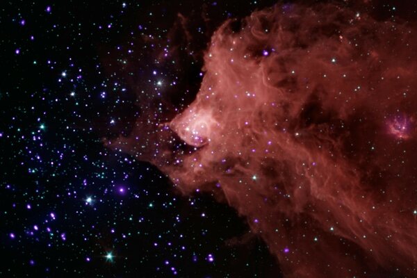 Nebulosa en el cielo nocturno estrellado