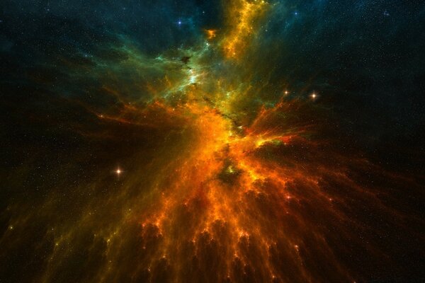 Volcanic eruption in the dark galaxy