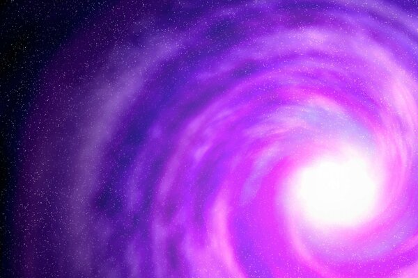 Pink galaxy is flying in space