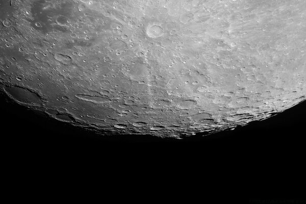 The reverse side of the moon. View from space