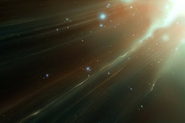 Rays of light from a distant star