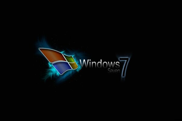 Windows windows7 seven on a black background