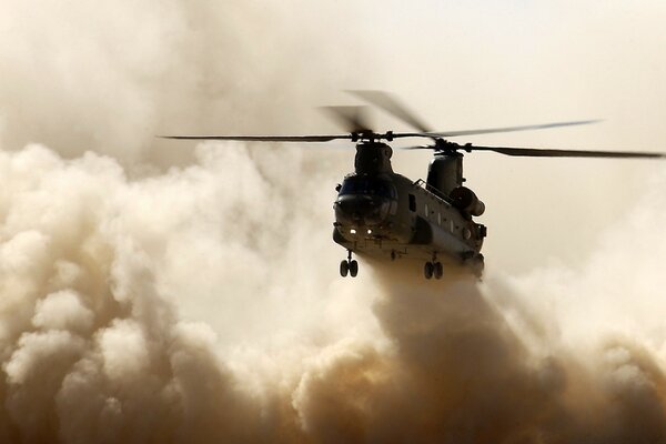 Military aircraft on fire extinguishing