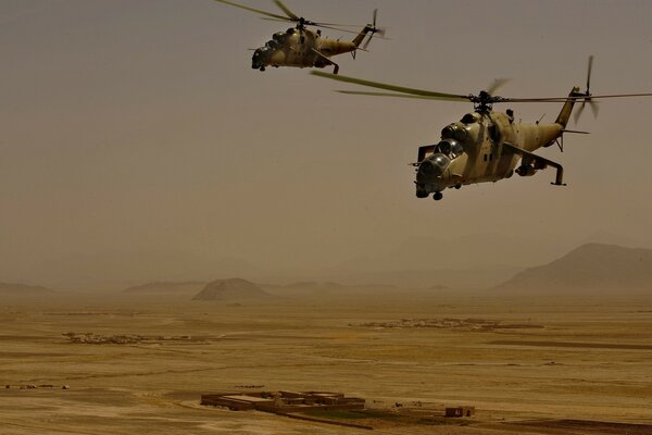 Military aviation: helicopters in the sky