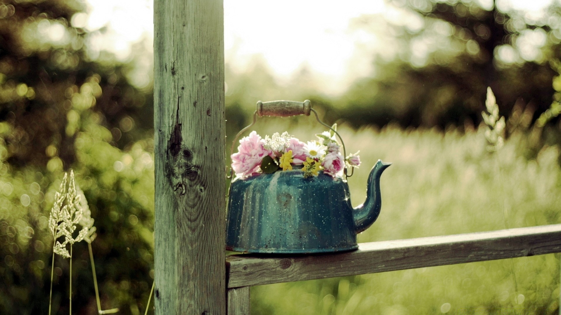 vintage giardino fiore recinzione in legno natura in legno rustico in legno all aperto estate vaso di fiori