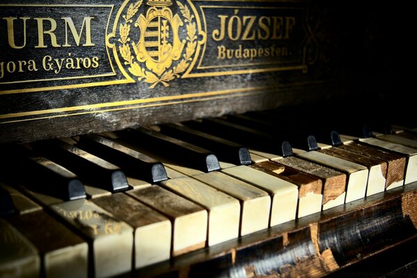 Piezas de piano Vintage de cerca