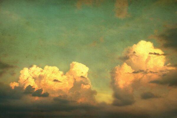 Golden clouds, sky height