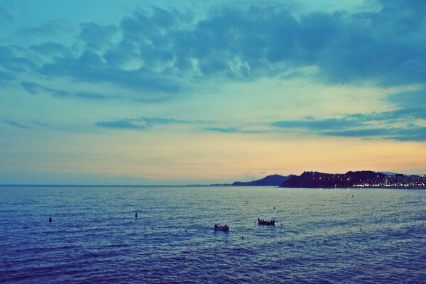 Calm surface of sea water