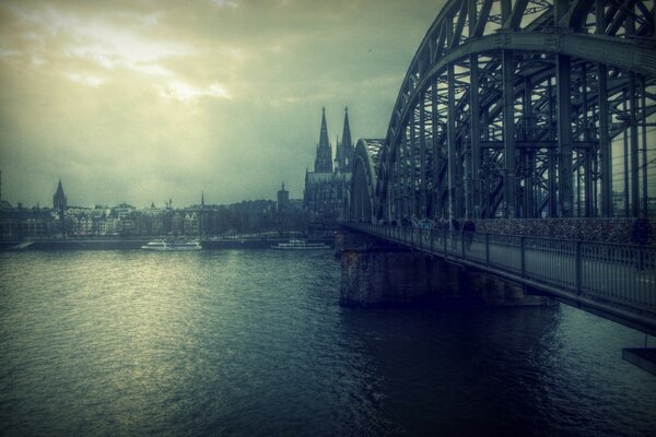 Bridge over the river. Vintage