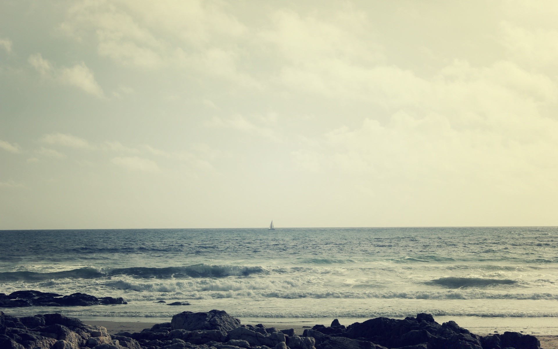 vintage paysage eau ciel nature mer plage nuage de plein air