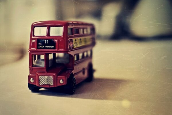 Red toy double-decker bus