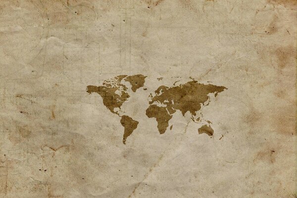 Carte du monde Vintage sur papier