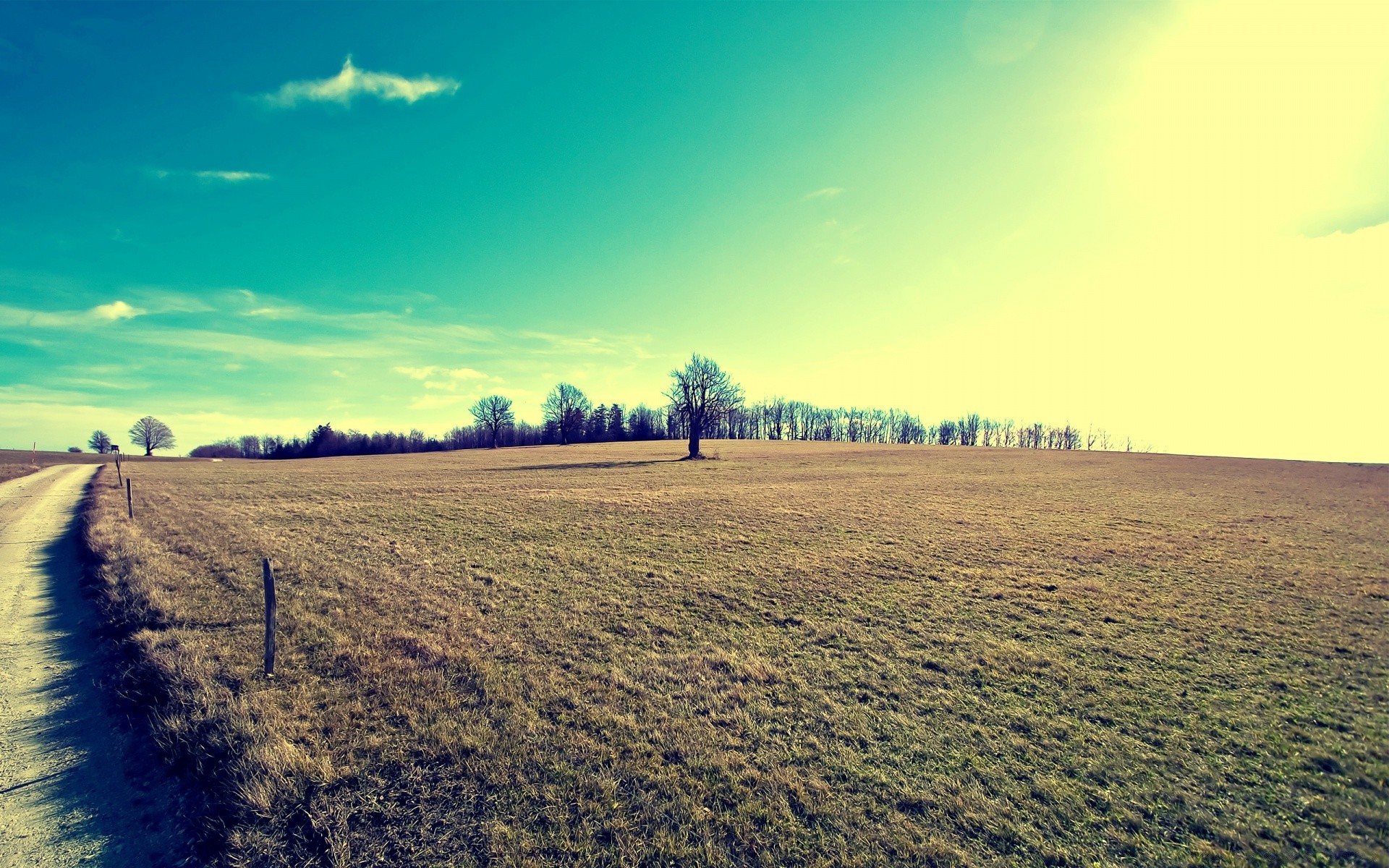 vintage landscape nature sky field agriculture outdoors rural countryside farm fair weather soil summer sun dawn tree grass sunset