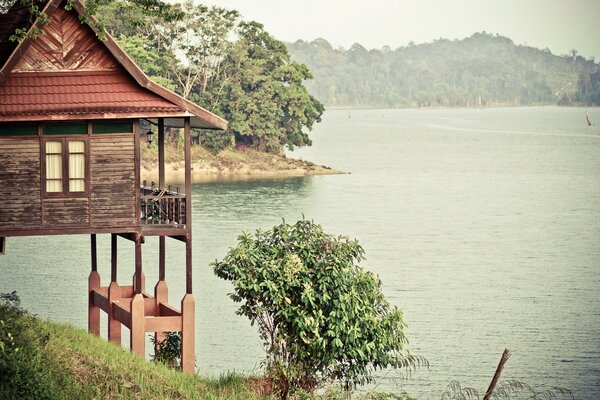 Blick auf den See vom kenyir Lake Resort