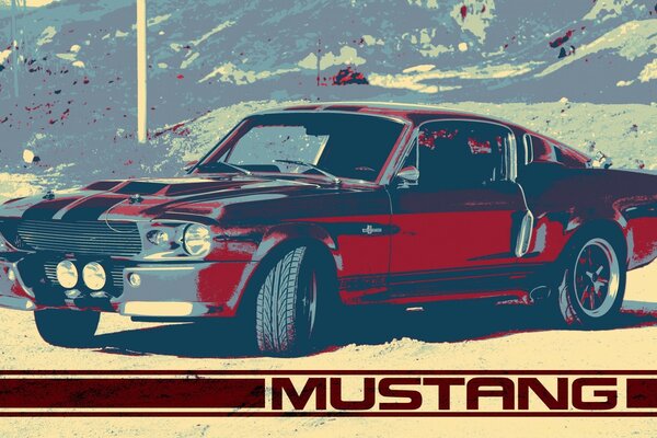 Vintage-style Ford Mustang car