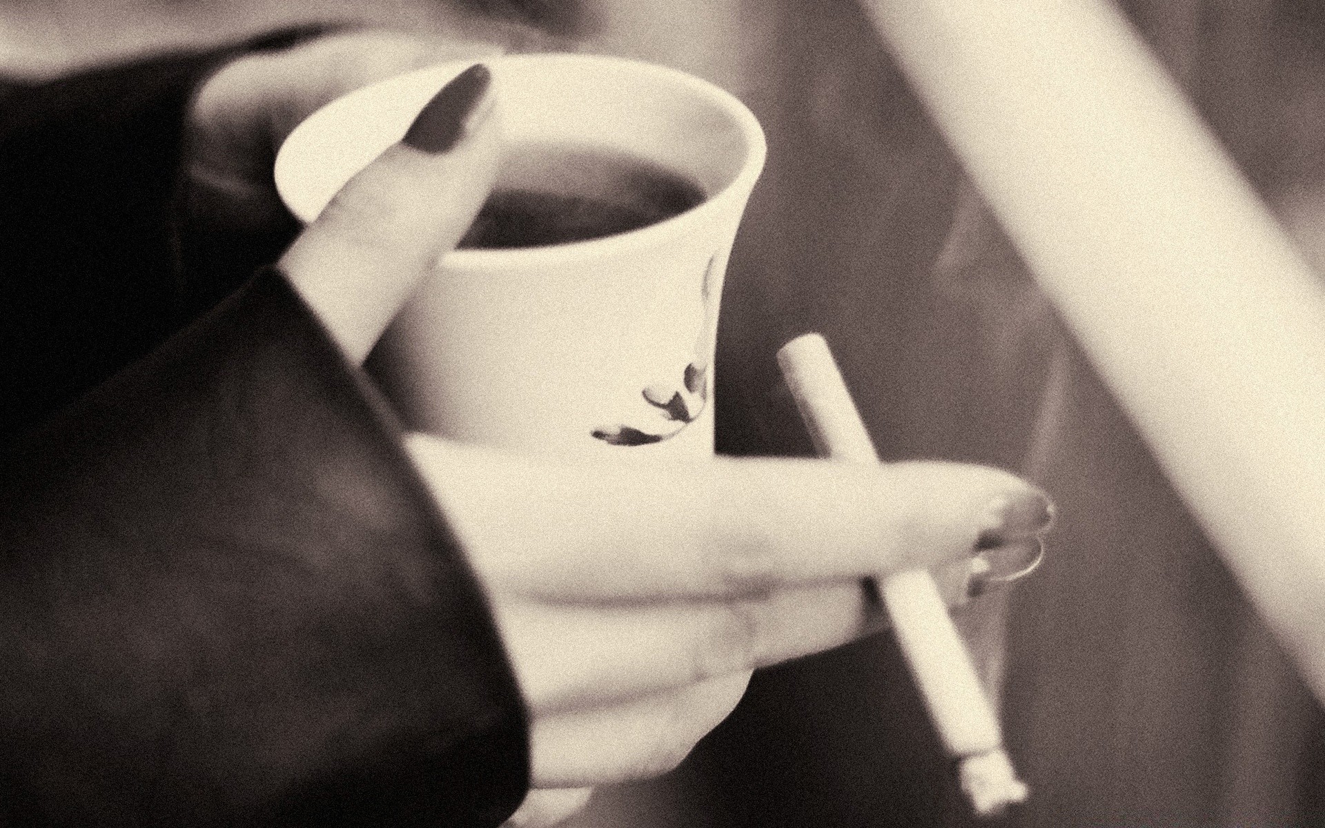 vintage monocromo café tabaco negocio mujer humo manos hombre taza filtro solo fumador stab adulto oscuro