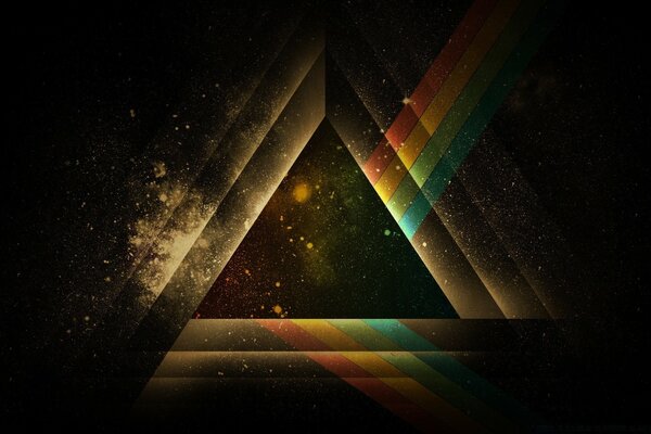 Desktop wallpaper triangle on a dark background