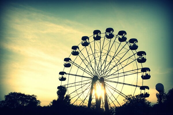 Sonnenlicht durch das Riesenrad