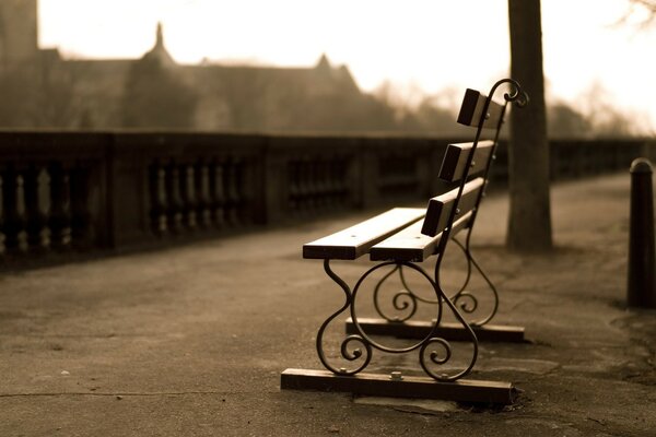 Photo Vintage d un banc de ville