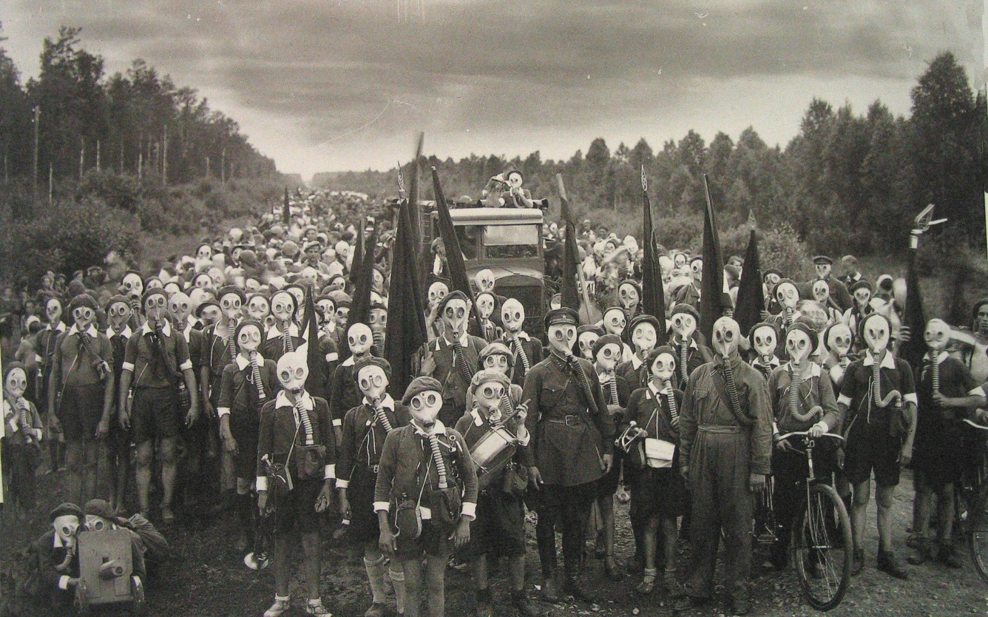 vintage muchos grupo adulto multitud hombre mujer militar administración guerra niño