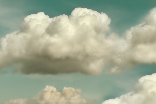 White clouds in a blue sky