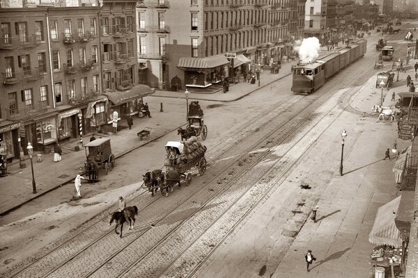 Rue de la ville du début du XXe siècle