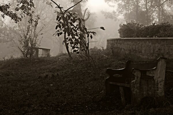 Monochrome photo of a forgotten place