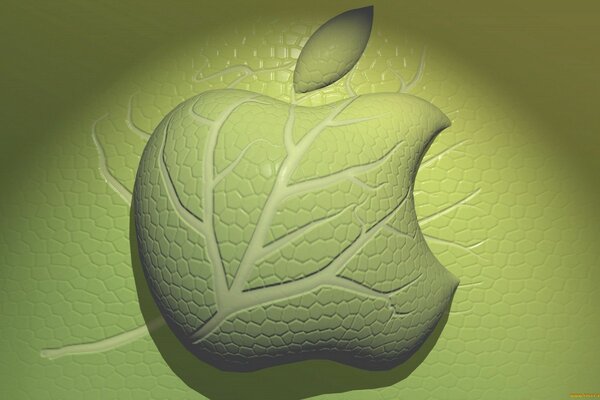 Apple logo with foliage streaks