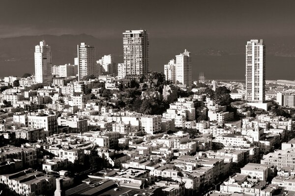 Black and white snapshot of the city