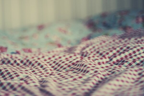 Vintage photo of a plaid plaid on a blurry background