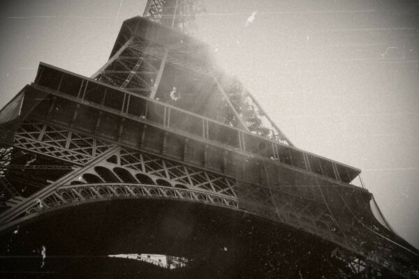 Vintage photo of the Eiffel Tower