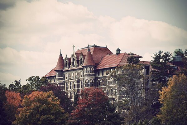 Hermosa casa de otoño Vintage