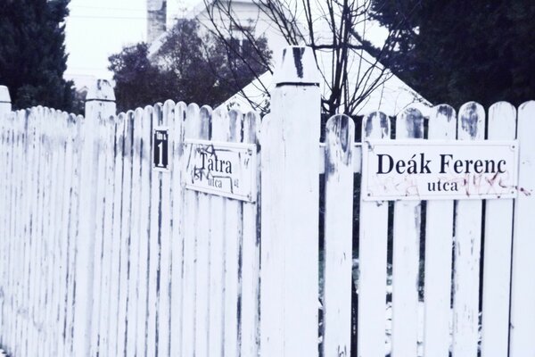 Vintage photo of a white fence