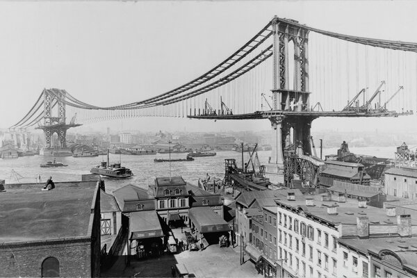 Hängebrücke für den Transport in der Stadt