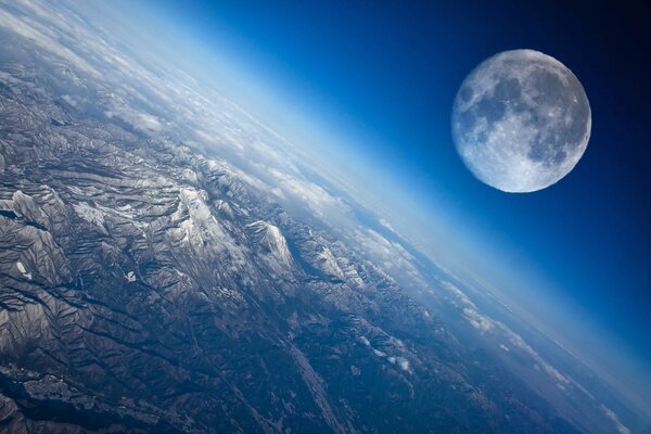 Moon view planet earth