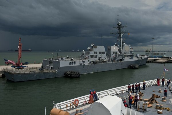 The power and strength of marine equipment in the port