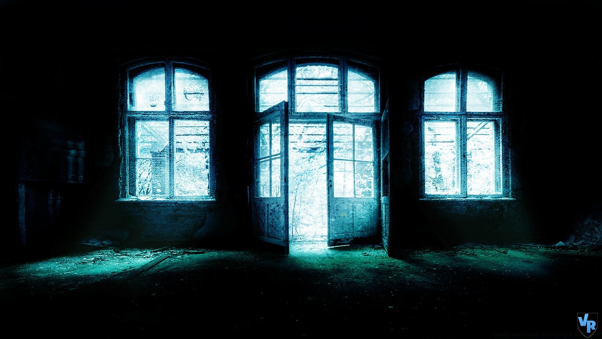 vintage abandoned window light architecture eerie dark indoors shadow ghost creepy building house old travel wall