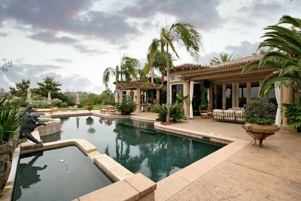 Swimming pool in a luxury hotel