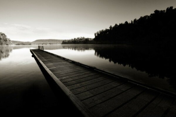 An old wooden deserted pier