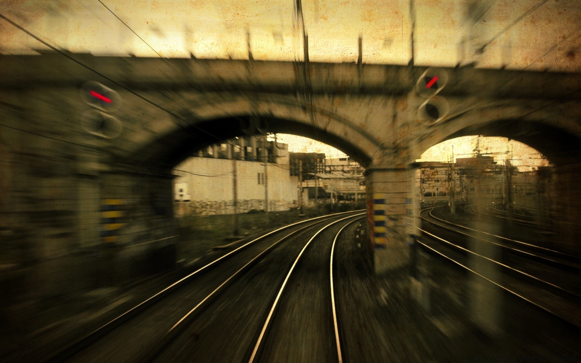 jahrgang zug schiene transportsystem stau tunnel unschärfe brücke reisen stadt station verkehr führer straße licht straße spur stadt