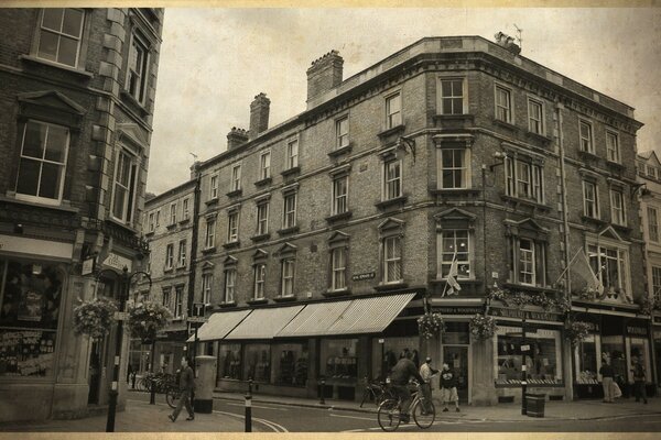 Rue Vintage avec maisons et architecture