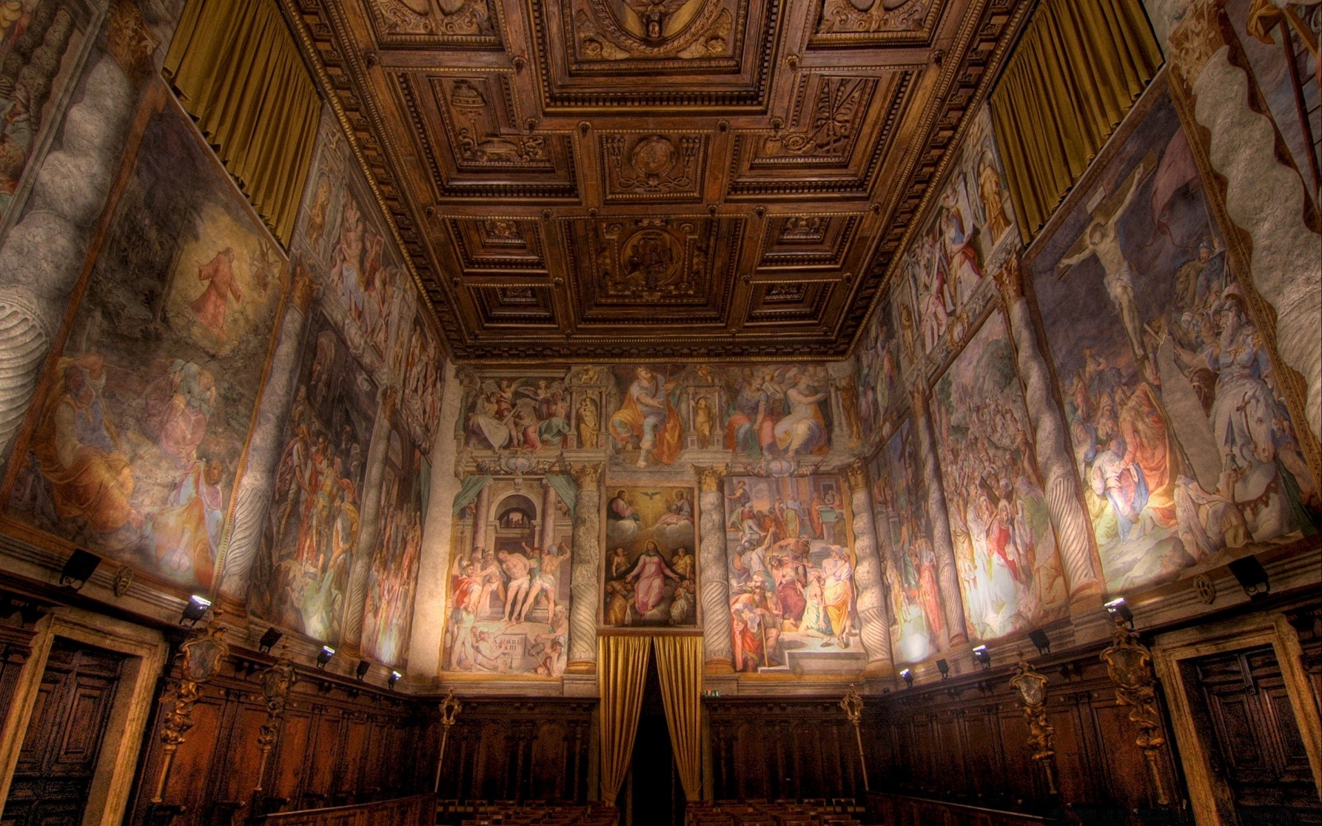 jahrgang kirche drinnen religion kunst decke architektur malerei innen kathedrale reisen alt