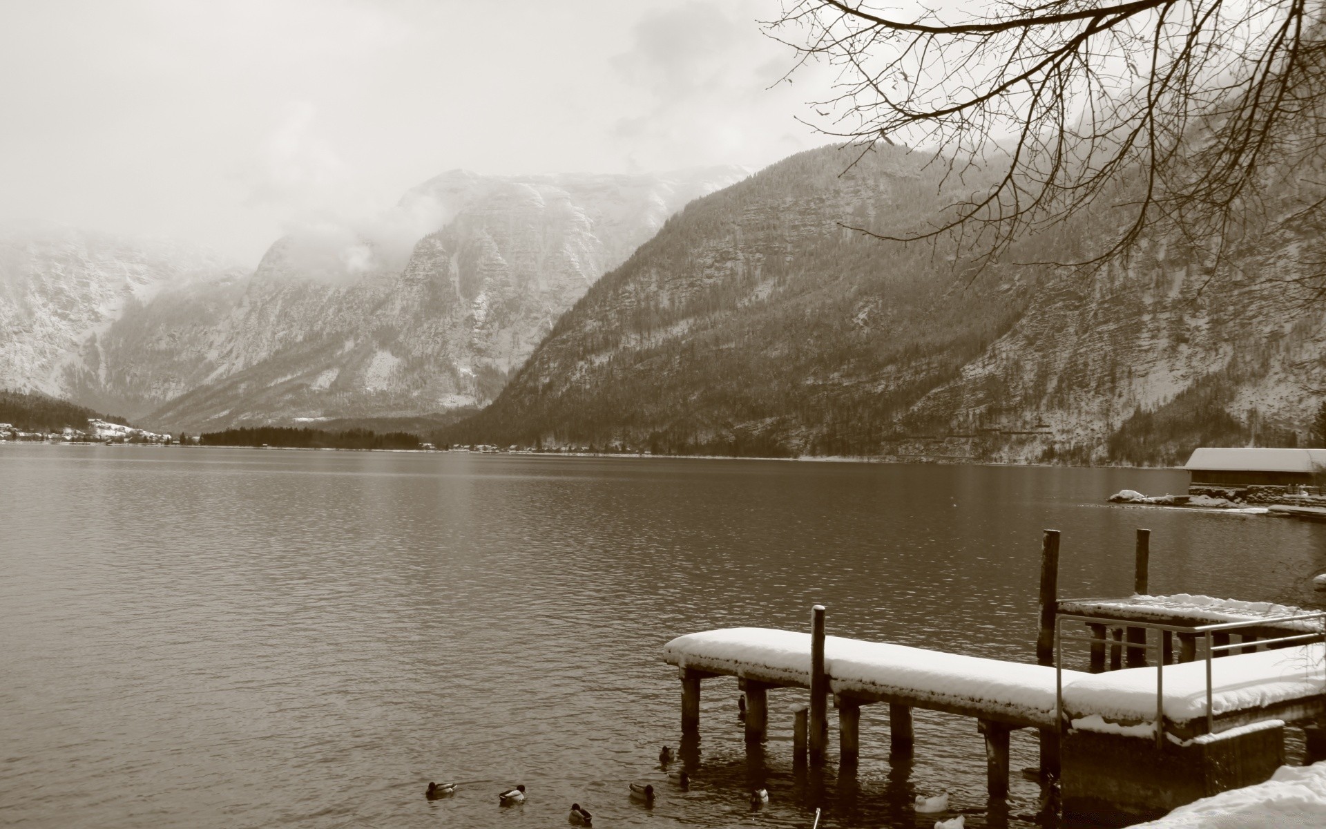 vintage water lake fog river landscape snow reflection watercraft mist winter monochrome mountain travel dawn vehicle tree