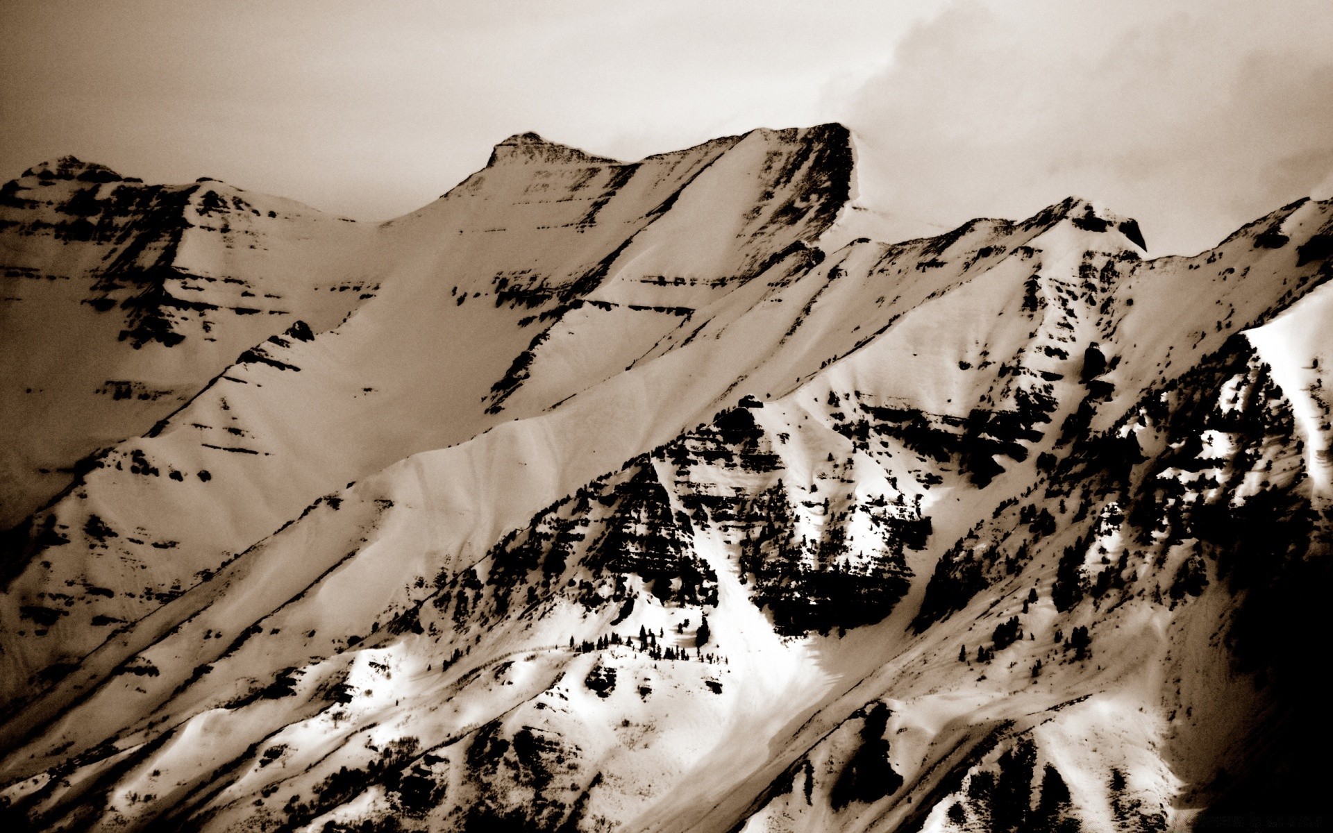 vintage neige montagnes paysage rock nature hiver glace froid