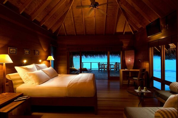 The perfect hotel room with a gorgeous view from the bedroom